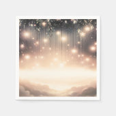 Himmelsbaum-Glühstars und Wolken verzaubert Serviette (Vorderseite)
