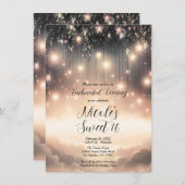 Himmelsbaum-Glühstars & Wolken Süß 16 Einladung (Vorne/Hinten)