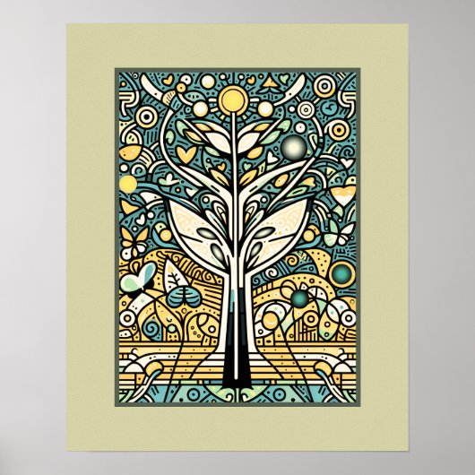 Himmelsbaum: Psychedelische Dreamscape Poster (Vorne)