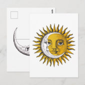Himmelsbild von Sonne und Mond Postkarte (Vorne/Hinten)