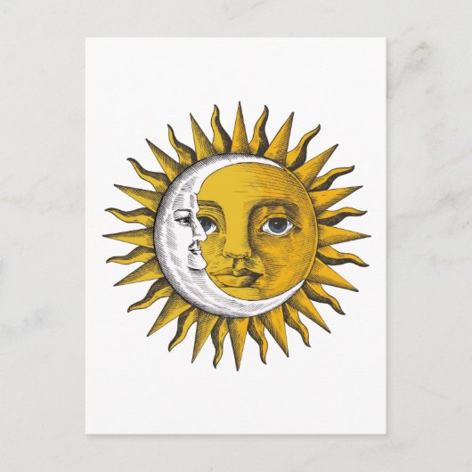 Himmelsbild von Sonne und Mond Postkarte (Vorderseite)
