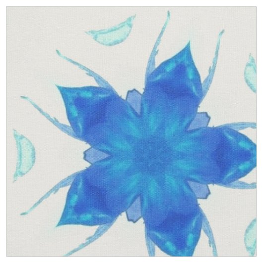 Himmelsblau-Blume Saphir geometrische Design Stoff (Nahaufnahme)