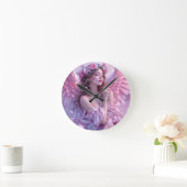 Himmelsblau: Der Engel des Petalhimmel Runde Wanduhr (Zuhause)