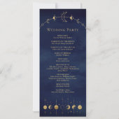 Himmelsblau Gold Halbmond Hochzeitsprogramm (Rückseite)