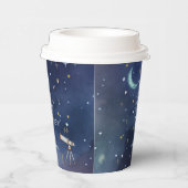 Himmelsblau Himmelsmond & Sterne Babydusche Pappbecher (Rechts)