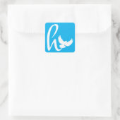 Himmelsblau-Logo der University of Heaven Quadratischer Aufkleber (Tasche)