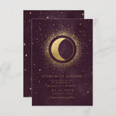 Himmelsblau-Sterne-Foto Mitternacht Save the Date Einladung (Vorne/Hinten)