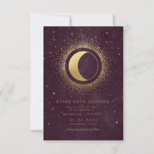 Himmelsblau-Sterne-Foto Mitternacht Save the Date Einladung