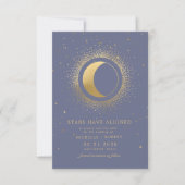 Himmelsblau-Sterne-Foto Mitternacht Save the Date Einladung (Vorderseite)