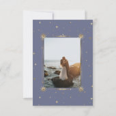 Himmelsblau-Sterne-Foto Mitternacht Save the Date Einladung (Rückseite)