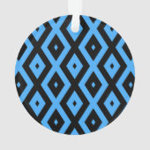 Himmelsblau und schwarz - Diamantenmuster Ornament (Rückseite)