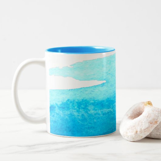 Himmelsblau Zweifarbige Tasse (Mit Donut)