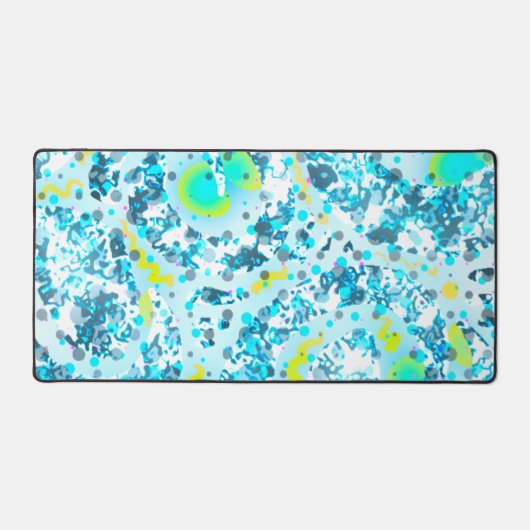Himmelsblaue abstrakte Kunstdrucke Schreibtischunterlage (Vorderseite)