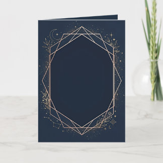 Himmelsblaue Navy & Gold Leere Einladung
