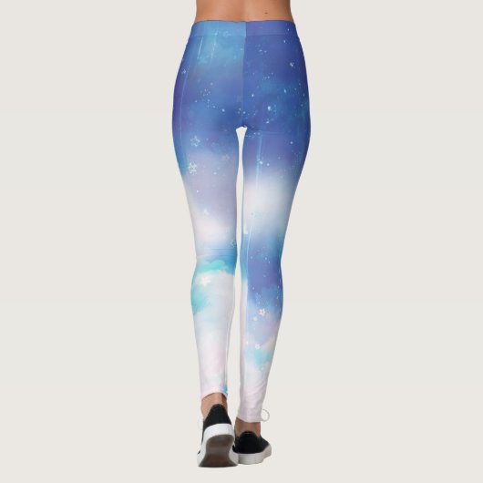 Himmelsblauer Nebel Leggings (Rückseite)