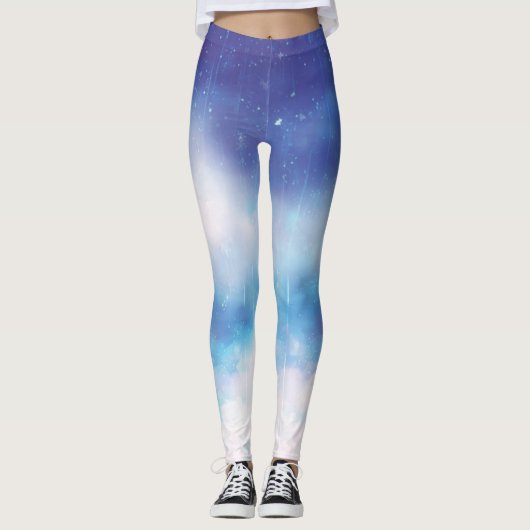 Himmelsblauer Nebel Leggings (Vorderseite)