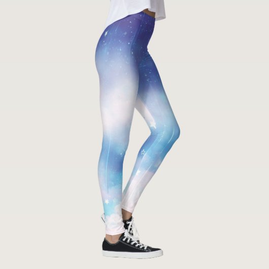 Himmelsblauer Nebel Leggings (Rechts)