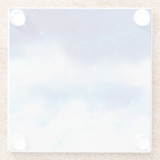 Himmelsblauer Nebel Untersetzer (Rückseite)