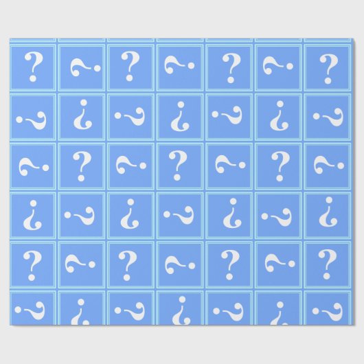 Himmelsblauer Rätsel Geschenkpapier (Flach)