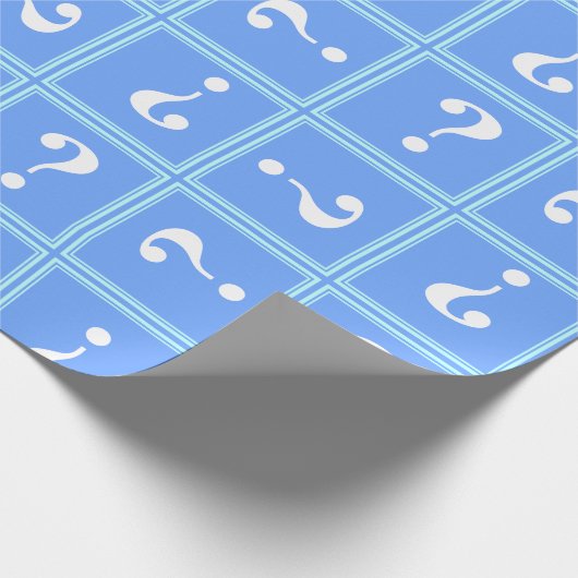 Himmelsblauer Rätsel Geschenkpapier (Ecke)