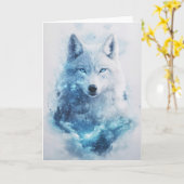 Himmelsblick des majestätischen Wolfs Karte (Gelbe Blume)