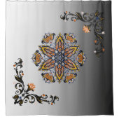 Himmelsblüten-Mandala-Kunst Duschvorhang (Vorderseite)