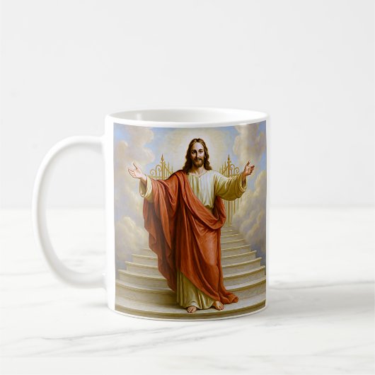 Himmelsbotschaft Jesus Kaffeetasse (Links)