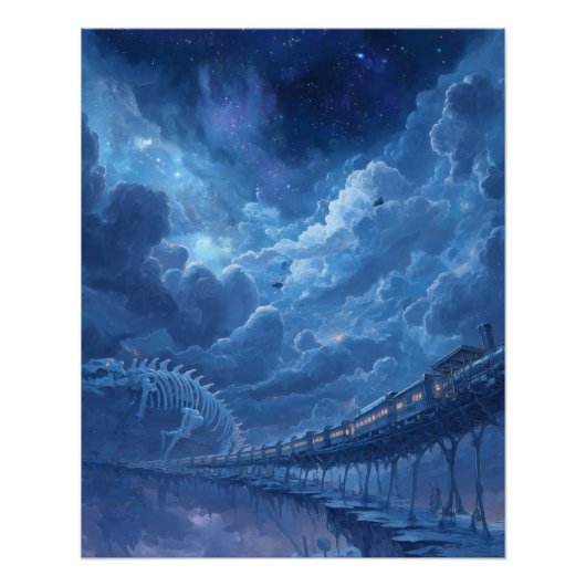 Himmelsbrücke unter Sternen Sturm Poster (Vorderseite)
