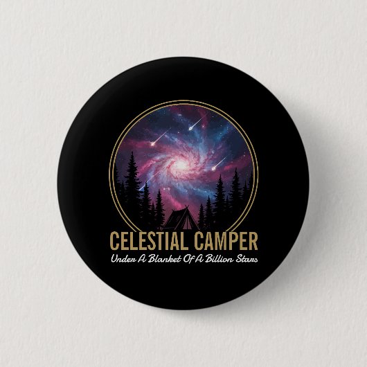 Himmelscamper-Galaxie-Nachtszene Button (Vorderseite)