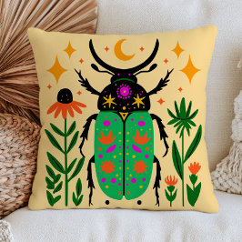 Himmelsdesign Käfer Farbige Insekten Blumenmuster Kissen