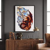 Himmelsdrache vs Höllendrache epischer Kampf Poster