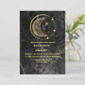 Himmelsfest Mitternacht blauer Mond Hochzeitsfest Einladung (Stehend Vorderseite)