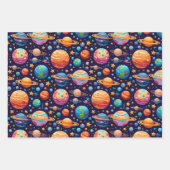 Himmelsflugzeuge und Sterne Geschenkpapier Set (Vorderseite 3)