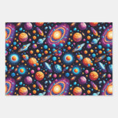 Himmelsflugzeuge und Sterne Geschenkpapier Set (Vorderseite 2)