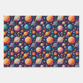 Himmelsflugzeuge und Sterne Geschenkpapier Set (Vorderseite)