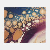 Himmelsfluid-Marmor in Mitternachtsgold Fleecedecke (Vorderseite (Horizontal))