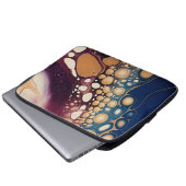 Himmelsfluid-Marmor in Mitternachtsgold Laptopschutzhülle (Vorne Knopf)