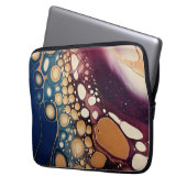 Himmelsfluid-Marmor in Mitternachtsgold Laptopschutzhülle (Vorderseite Links)