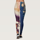 Himmelsfluid-Marmor in Mitternachtsgold Leggings (Rückseite)