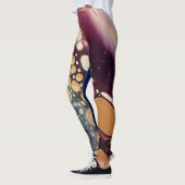 Himmelsfluid-Marmor in Mitternachtsgold Leggings (Links)