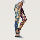 Himmelsfluid-Marmor in Mitternachtsgold Leggings (Rechts)
