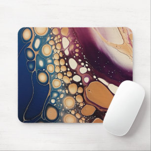 Himmelsfluid-Marmor in Mitternachtsgold Mousepad