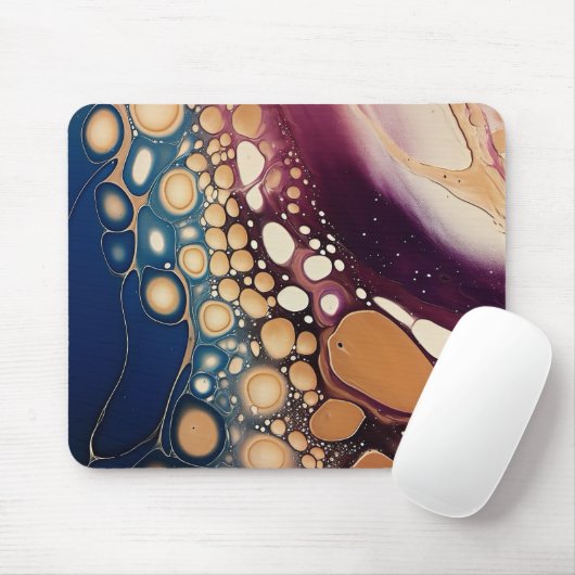 Himmelsfluid-Marmor in Mitternachtsgold Mousepad (Mit Mouse)