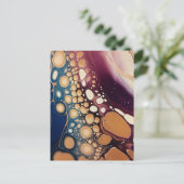 Himmelsfluid-Marmor in Mitternachtsgold Postkarte (Stehend Vorderseite)