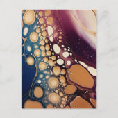 Himmelsfluid-Marmor in Mitternachtsgold Postkarte (Vorderseite)