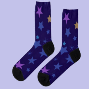 Himmelsflüsterer Crew Socken – Farbige Sterne
