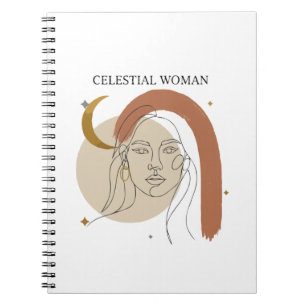 Himmelsfrau Boho Minimalistisch Abstrakte Linienku Notizblock