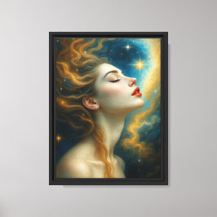 Himmelsfrau-Galaxie-Leinwand-Kunststoffdruck Leinwanddruck