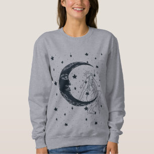 Himmelsfrau, Mond Sterne, Boho, elegante Astronomi Sweatshirt