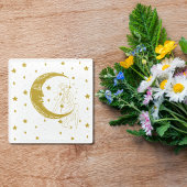 Himmelsfrau, Mondsterne, boho, elegante Astronomie Glasuntersetzer